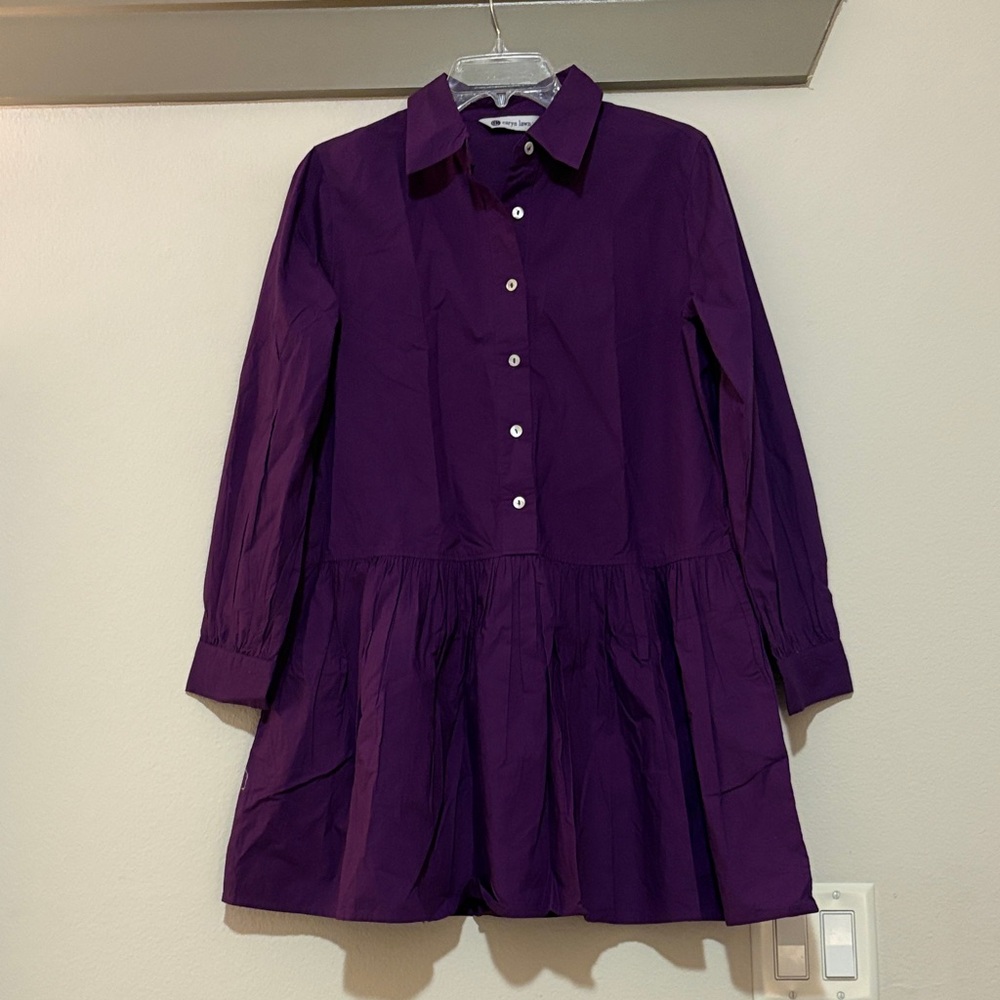 Caryn Lawn Purple Shirtdress OS NWT